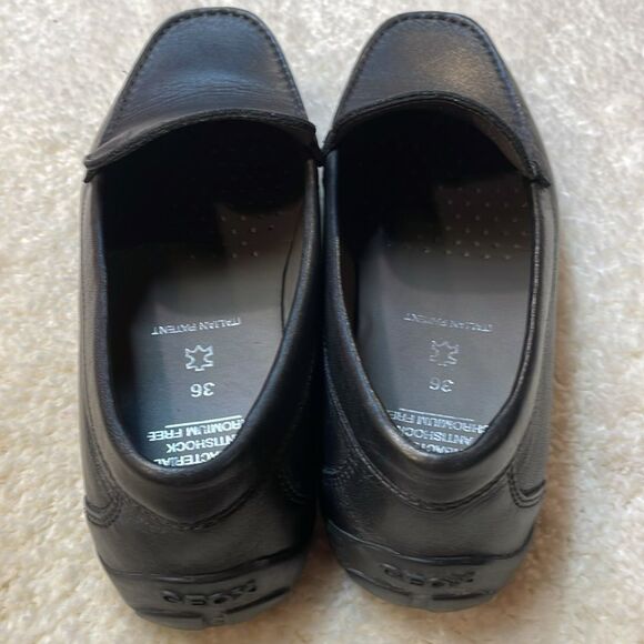 Geox Respira Black Leather Loafers Slip-On Women’s Shoes Sz 36 (US 6) - Picture 4 of 7